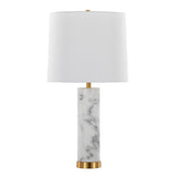 Set Of 2 Marble Base Brass Accent Table Lamps - Sleep Galleria