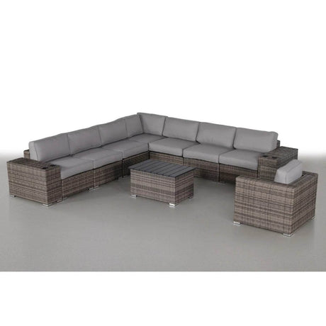 11 - Piece Fully Assembled Weather - Resistant Rattan Sectional Seating Group - Lunara - Omega Lifestyles