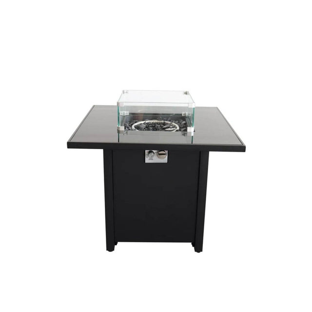 30 - Inch Black Steel Propane Fire Pit Table - Lunara - Omega Lifestyles