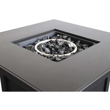 30 - Inch Black Steel Propane Fire Pit Table - Lunara - Omega Lifestyles
