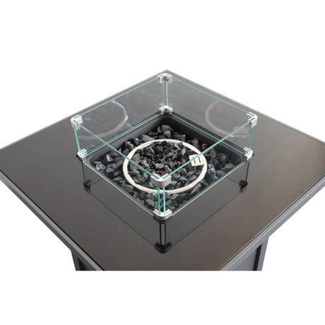 30 - Inch Black Steel Propane Fire Pit Table - Lunara - Omega Lifestyles