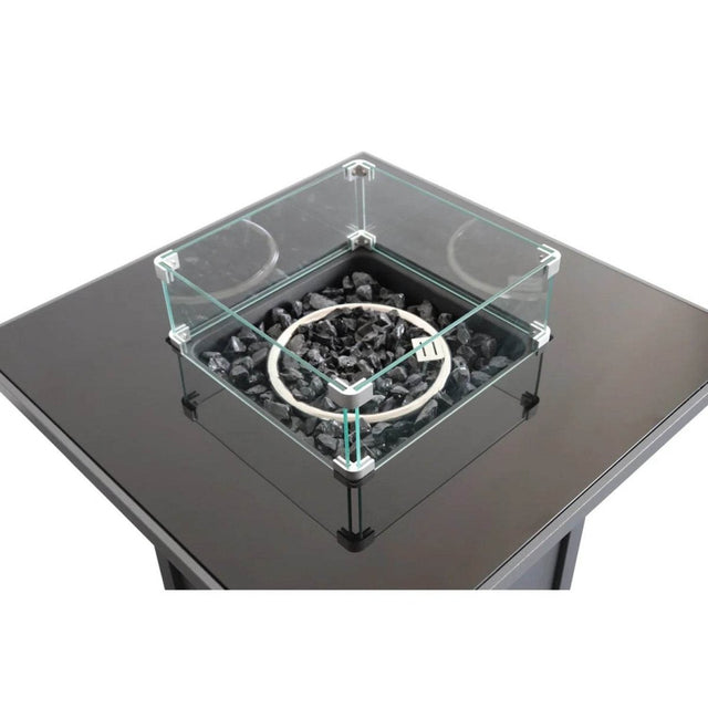 30-Inch Black Steel Propane Fire Pit Table - Omega Lifestyles