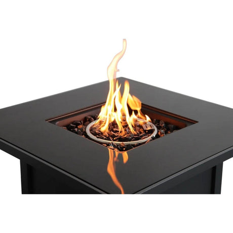 30 - Inch Black Steel Propane Fire Pit Table - Lunara - Omega Lifestyles