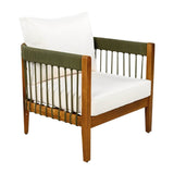 Acacia Wood Outdoor Club Chair With Handwoven Rope - Sleep Galleria