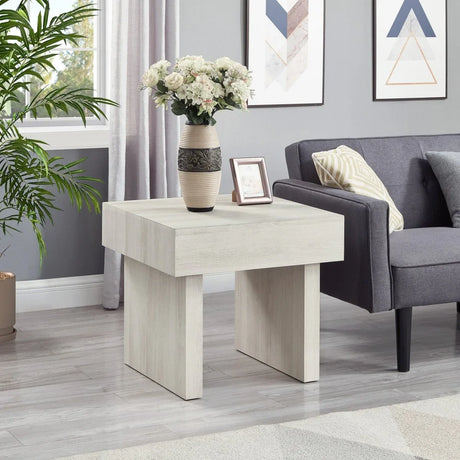 Athens Contemporary White MDF Modern Accent End Table - Omega Lifestyles