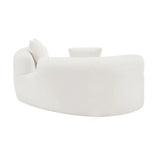 Curved Medium-Firm Foam Spring Loveseat White - Omega Lifestyles