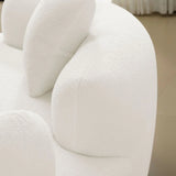 Curved Medium-Firm Foam Spring Loveseat White - Omega Lifestyles