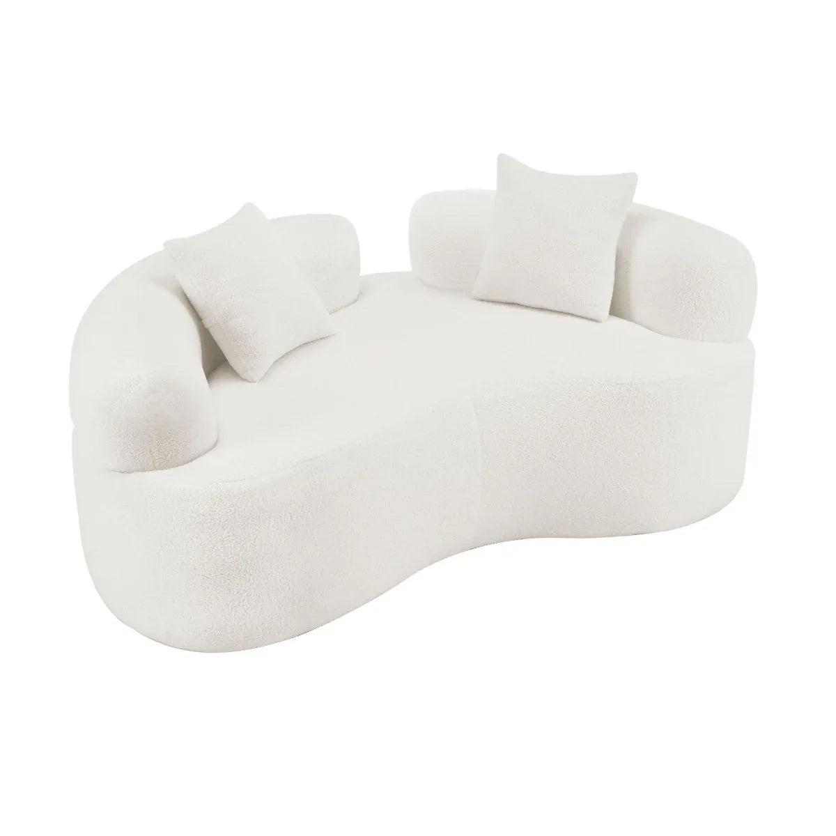 Curved Medium-Firm Foam Spring Loveseat White - Omega Lifestyles