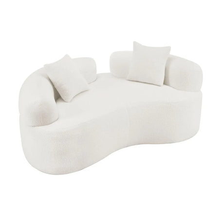 Curved Medium-Firm Foam Spring Loveseat White - Omega Lifestyles