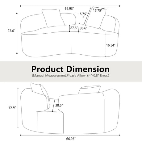 Curved Medium-Firm Foam Spring Loveseat White - Omega Lifestyles