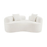 Curved Medium-Firm Foam Spring Loveseat White - Omega Lifestyles