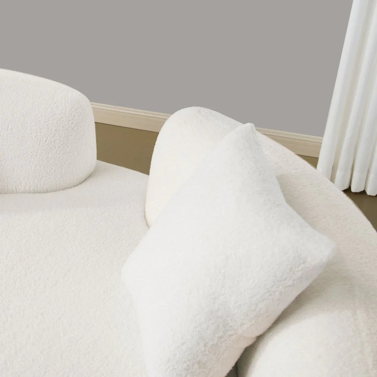 Curved Medium-Firm Foam Spring Loveseat White - Omega Lifestyles