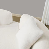 Curved Medium-Firm Foam Spring Loveseat White - Omega Lifestyles