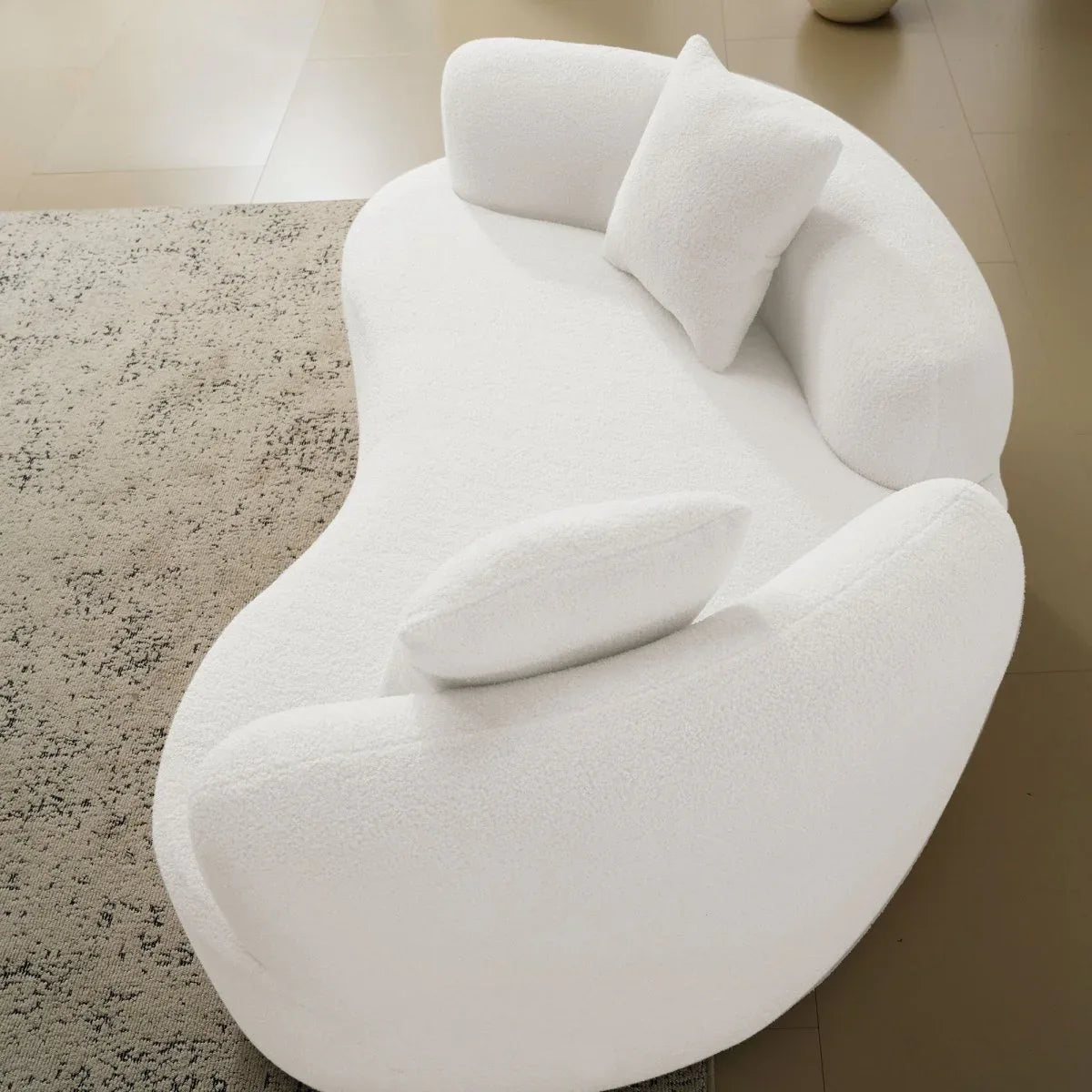 Curved Medium-Firm Foam Spring Loveseat White - Omega Lifestyles