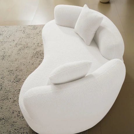 Curved Medium-Firm Foam Spring Loveseat White - Omega Lifestyles