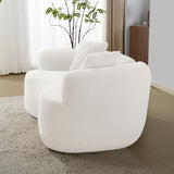 Curved Medium-Firm Foam Spring Loveseat White - Omega Lifestyles