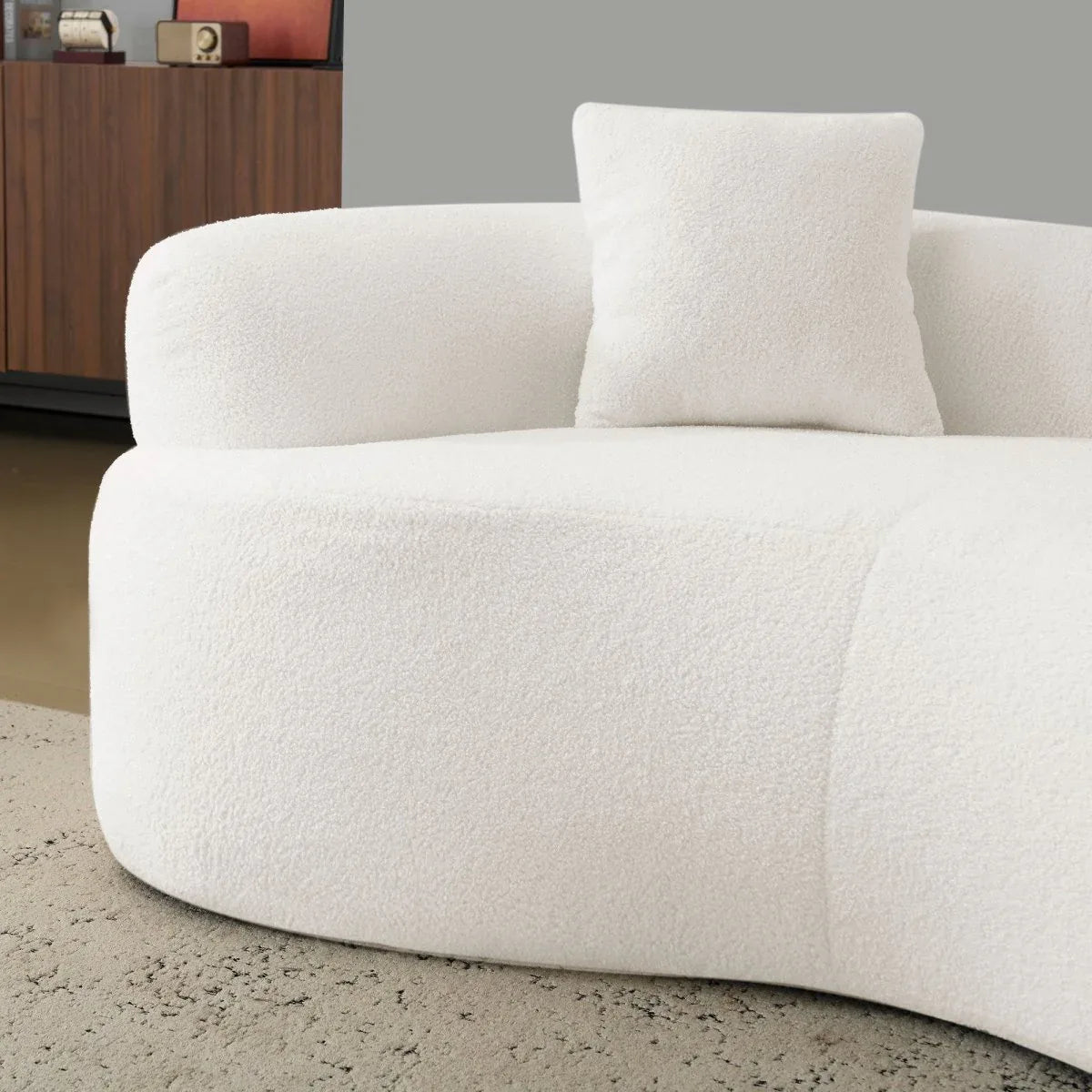 Curved Medium-Firm Foam Spring Loveseat White - Omega Lifestyles