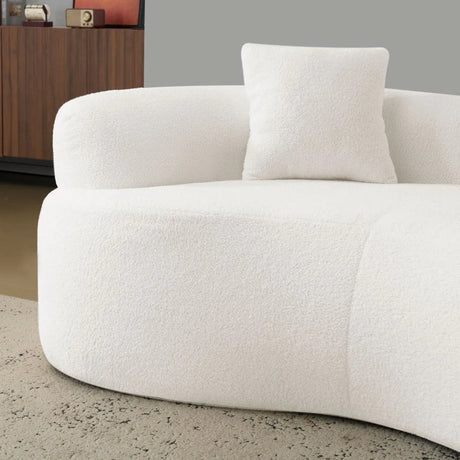 Curved Medium-Firm Foam Spring Loveseat White - Omega Lifestyles