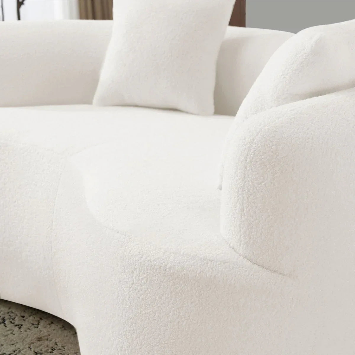 Curved Medium-Firm Foam Spring Loveseat White - Omega Lifestyles