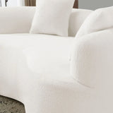 Curved Medium-Firm Foam Spring Loveseat White - Omega Lifestyles