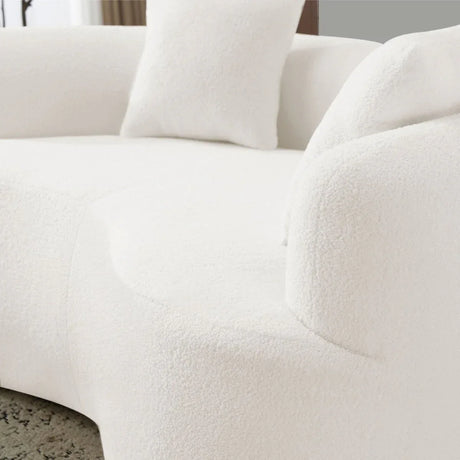 Curved Medium-Firm Foam Spring Loveseat White - Omega Lifestyles
