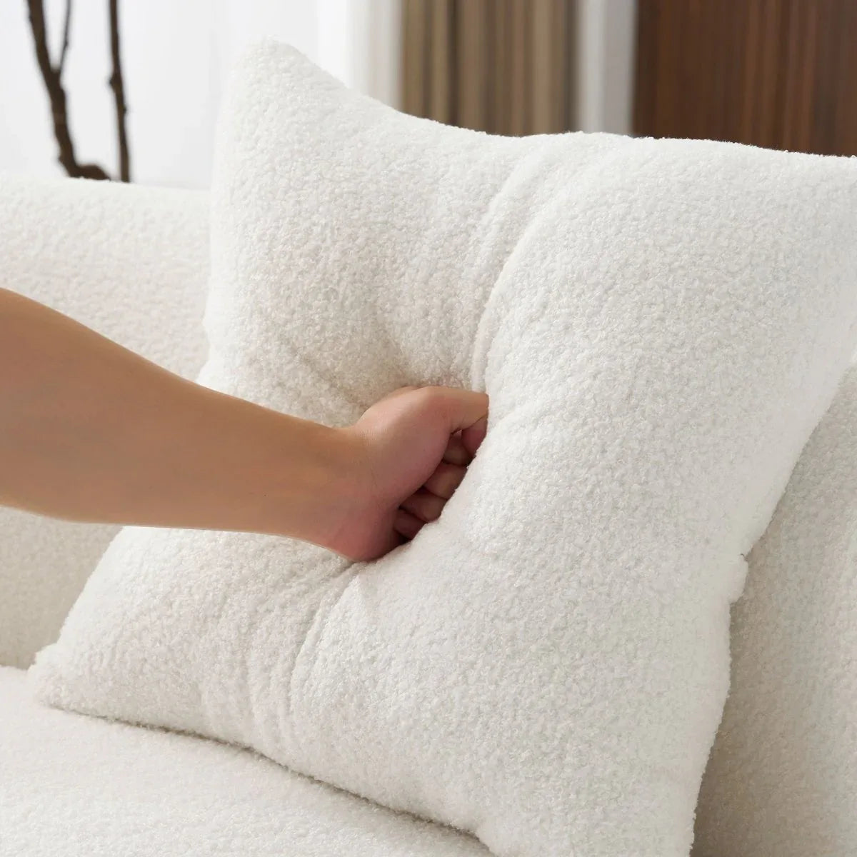 Curved Medium-Firm Foam Spring Loveseat White - Omega Lifestyles