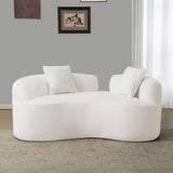 Curved Medium-Firm Foam Spring Loveseat White - Omega Lifestyles