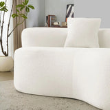 Curved Medium-Firm Foam Spring Loveseat White - Omega Lifestyles