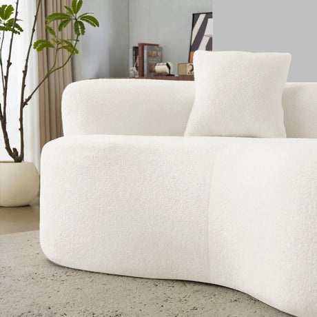 Curved Medium-Firm Foam Spring Loveseat White - Omega Lifestyles