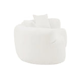 Curved Medium-Firm Foam Spring Loveseat White - Omega Lifestyles