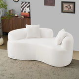 Curved Medium-Firm Foam Spring Loveseat White - Omega Lifestyles