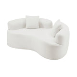 Curved Medium-Firm Foam Spring Loveseat White - Omega Lifestyles