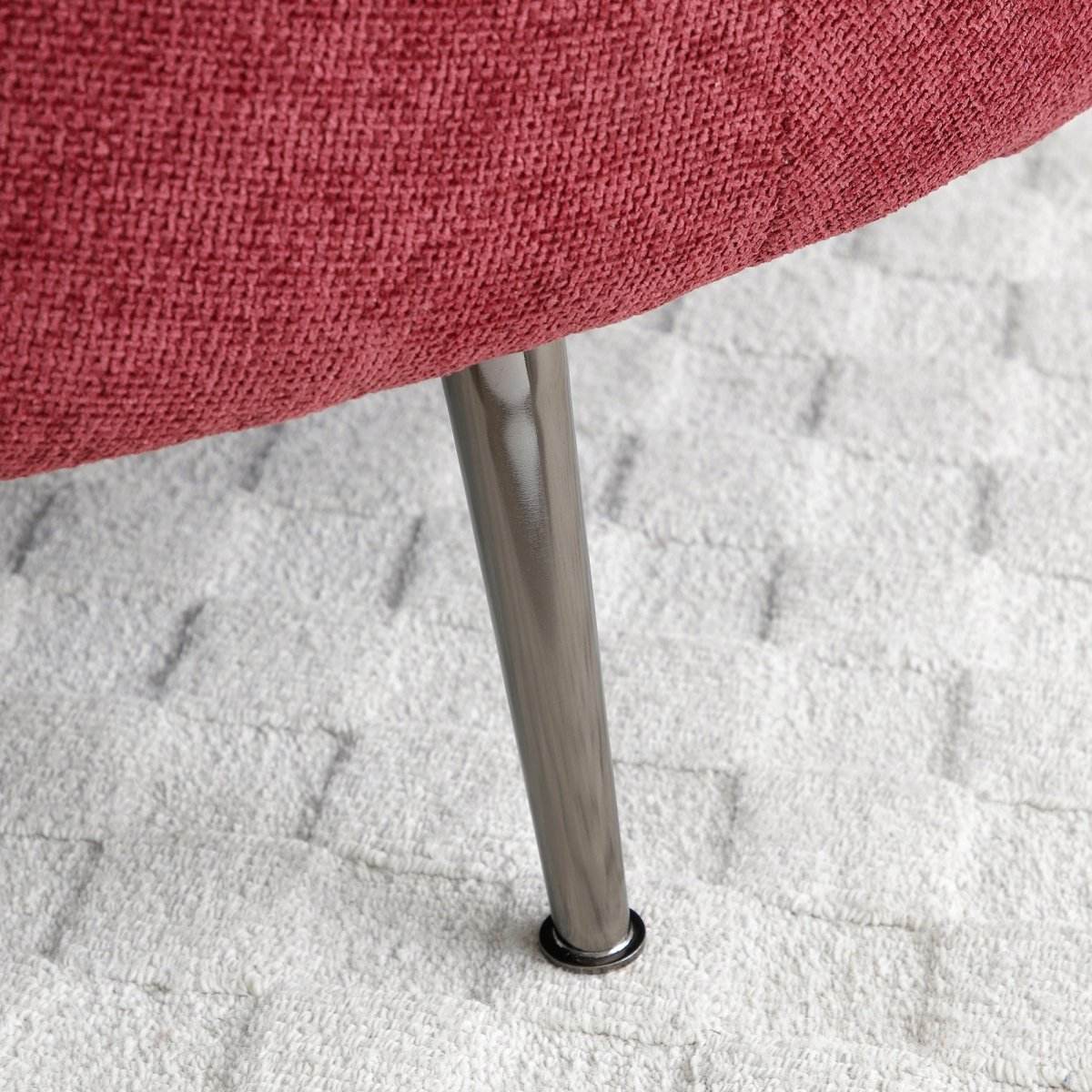 Extra Large Chenille Barrel Chair With Ottoman - Sleep Galleria