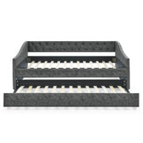 Full Size Upholstered Tufted Daybed With Trundle - Sleep Galleria