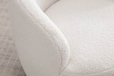 Ivory Teddy Fabric Upholstered Swivel Accent Armchair - Sleep Galleria