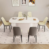 Medieval Modern MDF Dining Table With Six PU Chairs - Omega Lifestyles