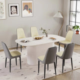 Medieval Modern MDF Dining Table With Six PU Chairs - Omega Lifestyles