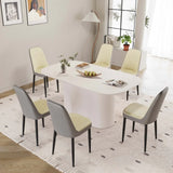 Medieval Modern MDF Dining Table With Six PU Chairs - Omega Lifestyles