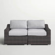 Modern All - Weather Wicker Outdoor Loveseat With Cushions - Lunara - Omega Lifestyles