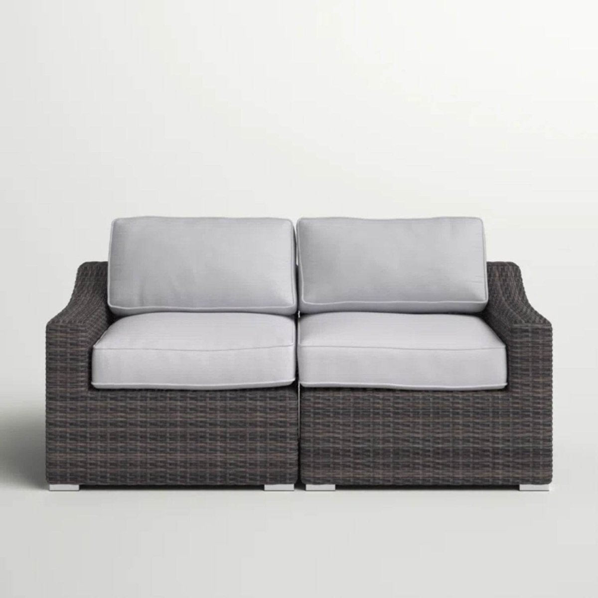 Modern All - Weather Wicker Outdoor Loveseat With Cushions - Lunara - Omega Lifestyles