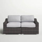 Modern All - Weather Wicker Outdoor Loveseat With Cushions - Lunara - Omega Lifestyles