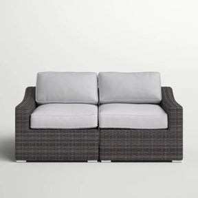 Modern All-Weather Wicker Outdoor Loveseat With Cushions - Omega Lifestyles