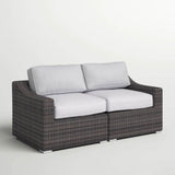 Modern All - Weather Wicker Outdoor Loveseat With Cushions - Lunara - Omega Lifestyles