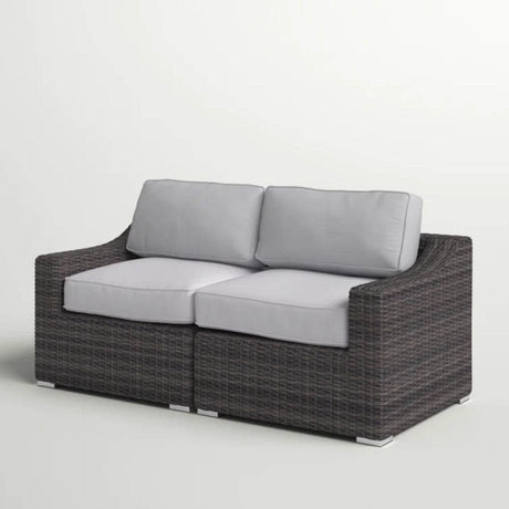 Modern All - Weather Wicker Outdoor Loveseat With Cushions - Lunara - Omega Lifestyles