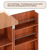 Modern Fluted Walnut Pantry Cabinet With Six Shelves - Omega Lifestyles