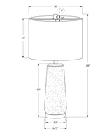 Modern Grey Resin Table Lamp With Ivory Shade - Sleep Galleria