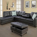 Modern L-Shaped Linen Sectional Sofa With Ottoman And Pillows - Omega Lifestyles