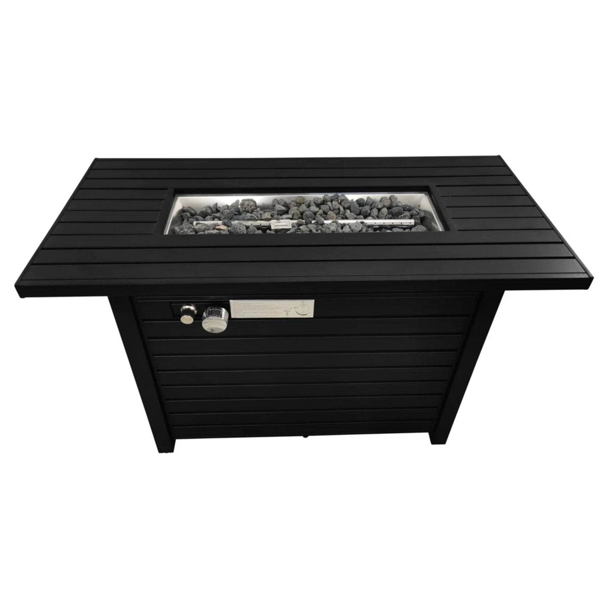 Modern Steel Outdoor Fire Pit Table With Lid - Lunara - Omega Lifestyles