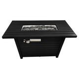 Modern Steel Outdoor Fire Pit Table With Lid - Lunara - Omega Lifestyles