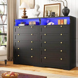 Modern Tall Dresser With 5 Spacious Drawers And LED Lights - Omega Lifestyles
